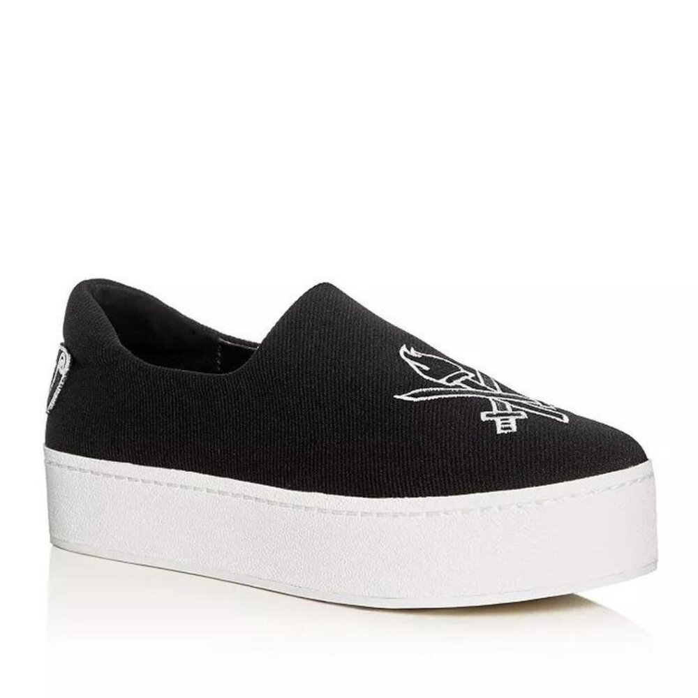 Opening Ceremony Black Cici Varsity Platform Embroidered Sneaker Quiet Luxury